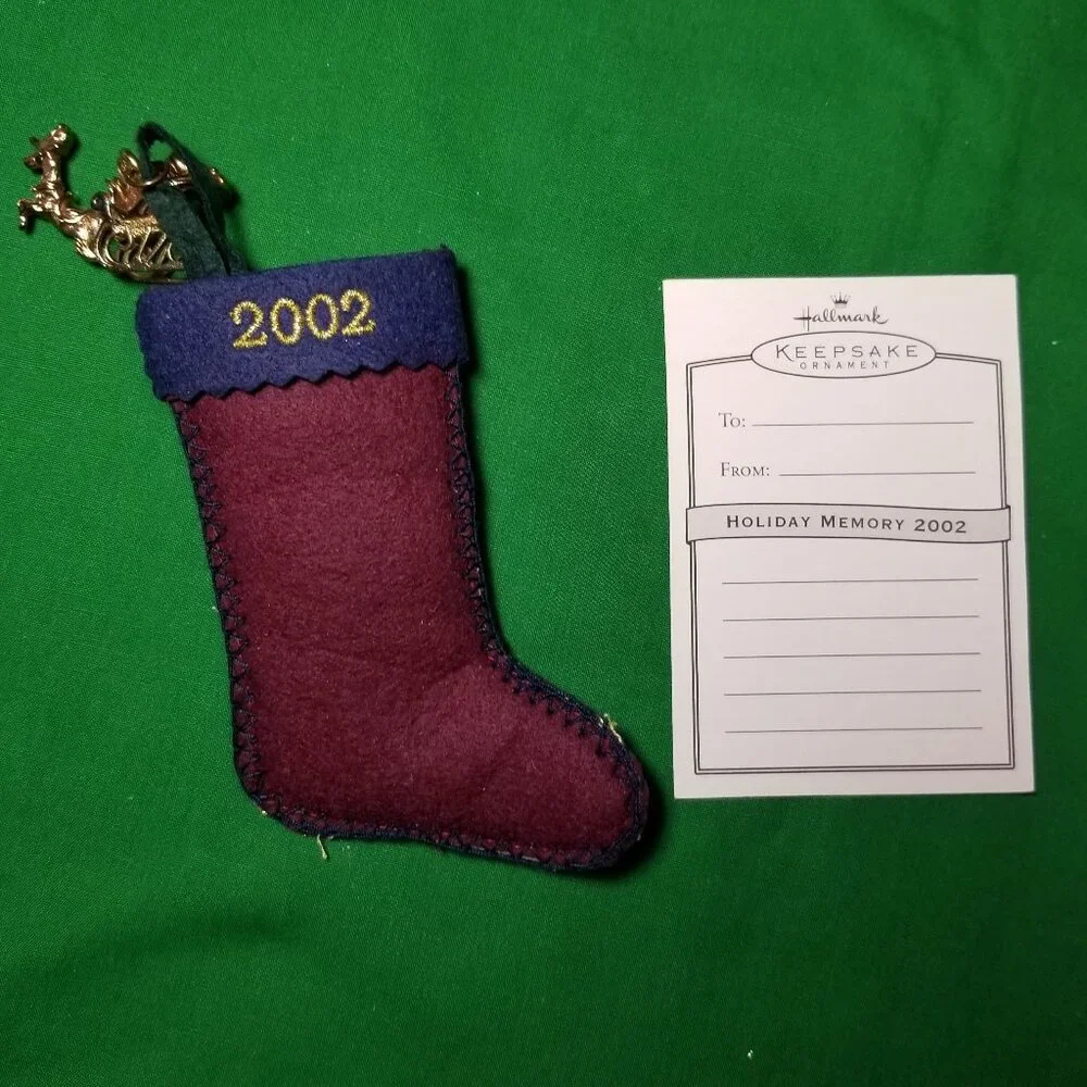 Hallmark Holiday Keepsake‎ 2002 Ornament Stocking Dad Santa Sled Charm Plaid